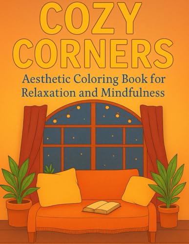 Cozy Corners: Aesthetic Coloring Book for Relaxation and Mindfulness: Super Cute Line Art of Hygge Rooms, Soft Spaces, and Chill