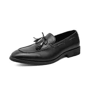 Amazon.com | Men's Loafers Shoes Square Toe Vegan Leather