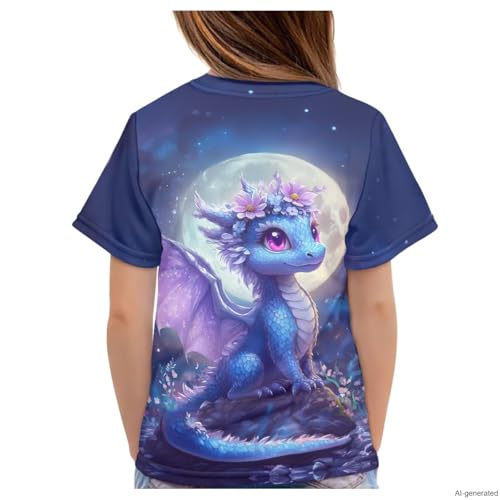 Image of WELLFLYHOM Kids Tshirts Girls Boys Short Sleeve Crewneck Tees Shirts Casual Sport Pullover Tops Size 3-16 Years