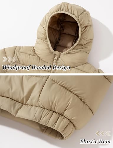 SEAUR Girls Winter Down Puffer Jacket Coat Packable Hooded for Kids Lightweght Soft Warm Outwear Clothes4