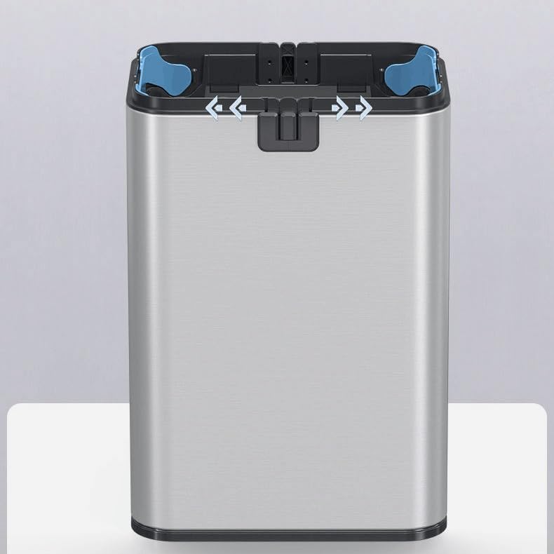 Cubo de basura inteligente automático de 65cm blanco y azul para el hogar 6