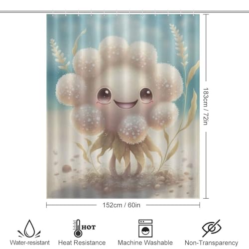 Rideau de douche fleurs imperméable polyester lavable 152x183cm - 4
