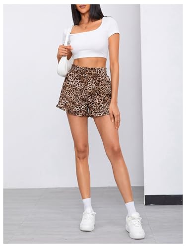 Image of MakeMeChic Women's Gingham Ruffle Lounge Shorts Elastic High Waist Pajamas Boxer Shorts