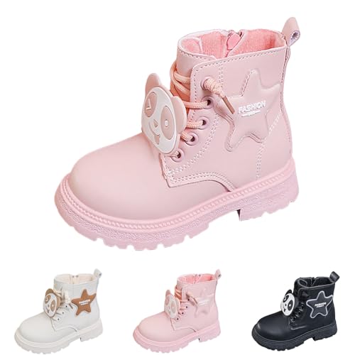 IWIHMIV Girls' Snow Boots Girls Ankle Boots Toddler Winter Shoes Kids Snow Boots Non Slip Outdoor Ankle Boots Girls' Boots2