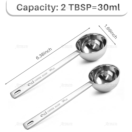 Cucharas medidoras de café AUEAR en acero inoxidable de 30 ml con mango largo 3