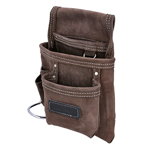 TOUGH MASTER Belt Tool Pouch, 3 Multi Pockets Suede Leather Nail Work Pouch, DIY Organiser for Builders, Carpenters, Gardeners, Electricians, Brown, 25 X 29cm, TM-318SP 2 TOUGH MASTER Belt Tool Pouch, 3 Multi Pockets Suede Leather Nail Work Pouch, DIY Organiser for Builders, Carpenters, Gardeners, Electricians, Brown, 25 X 29cm, TM-318SP - Image 2