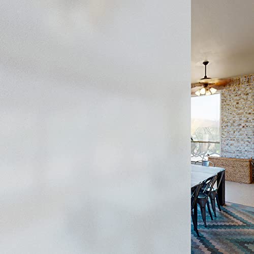 Fireworx Frosted Window Privacy Film, Frosted Glass Window Film Opaque Rice Paper Translucent Frosting for Door & Window Blurring, White Film for Nighttime Privacy17.5 x 78.7 Inches