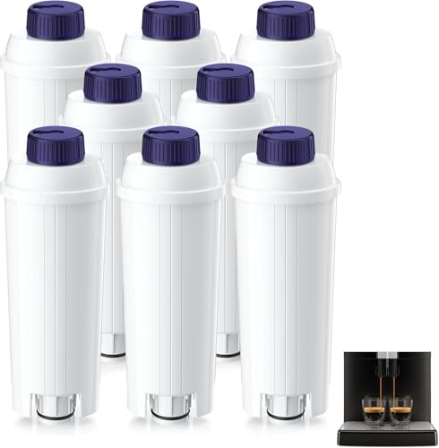 ARETHONE Wasserfilter für Delonghi Kaffeevollautomaten Ersatz für DeLonghi Wasserfilter DLSC002 Kompatibel mit DeLonghi Magnifica S Dinamica Eletta Explorer und ECAM-Serie 8 Stück (1er Pack)