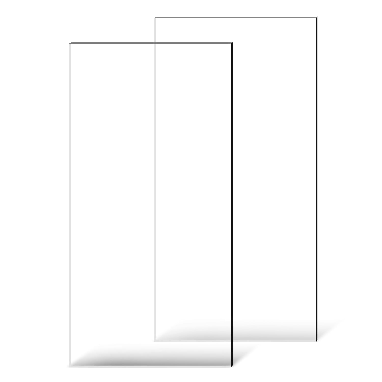 VEVOR Plexiglass Acrylic Sheets, 2-Pack Plastic Sheet, 24 x 48 Inch 1/8 Inch Thick Clear Plastic Cast Transparent Glass for Crafting Projects, Replacement Picture Frame Glass, DIY Display, Easy to Cut