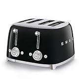 Smeg TSF03BLEU Toaster, 4 Scheiben, Schwarz