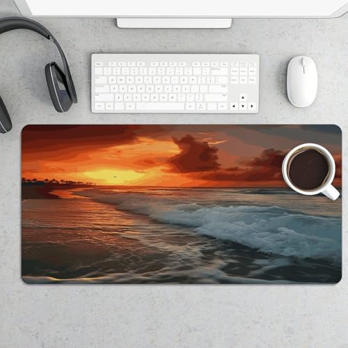 The Beach Sunset Desk Pad con base de goma 30x60cm miniatura 5