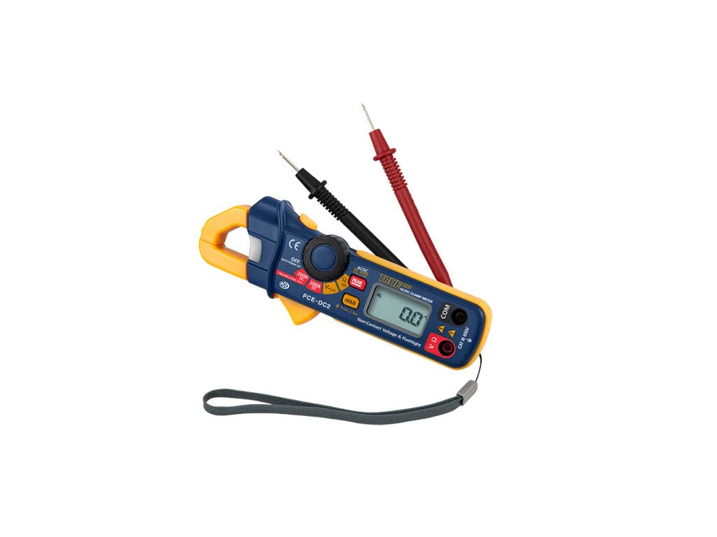 PCE Instruments Minipinza de corriente PCE-DC2 Digital – Mini amperiómetro para corriente CA, voltaje CA, resistencia de corriente CC, apertura de pinza máx. 18 mm