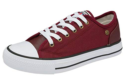 Dunlop Damen Mädchen Sneaker Pumps Plimsoll Plimsole Schuhe, Rot - burgunderfarben - Größe: 37 EU