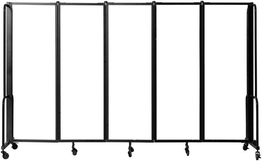 Pemberly Row 6ft Modern Metal Room Divider with 5 Sections in Clear