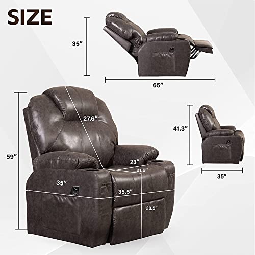 Lehboson Lift Chair Recliners, Electric Power Lift Chairs Recliners For Elderly With Massage And Heat For Elderly,Faux Leather Lazy Boy Recliner For Living Room,Cup Holders,Usb Ports (Charcoal Black) #TOP1