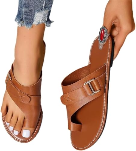 Upliftex Women's Orthopedic Bunion Correction Leather Sandals2