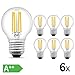 Produktbild HISAYSY LED Filament Lampe E27, 4W LED Edison G45 Leuchtmittel 470 Lumen, ersetzt 40W Glühfadenlampe, 2700K Warmweiß Glühbirne, 6er Pack