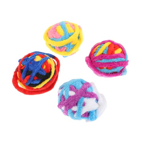 POPETPOP 4pcs Super Lightweight Cat Toy Balls Interactive Indoor Cat Toys Safe Material Random Style