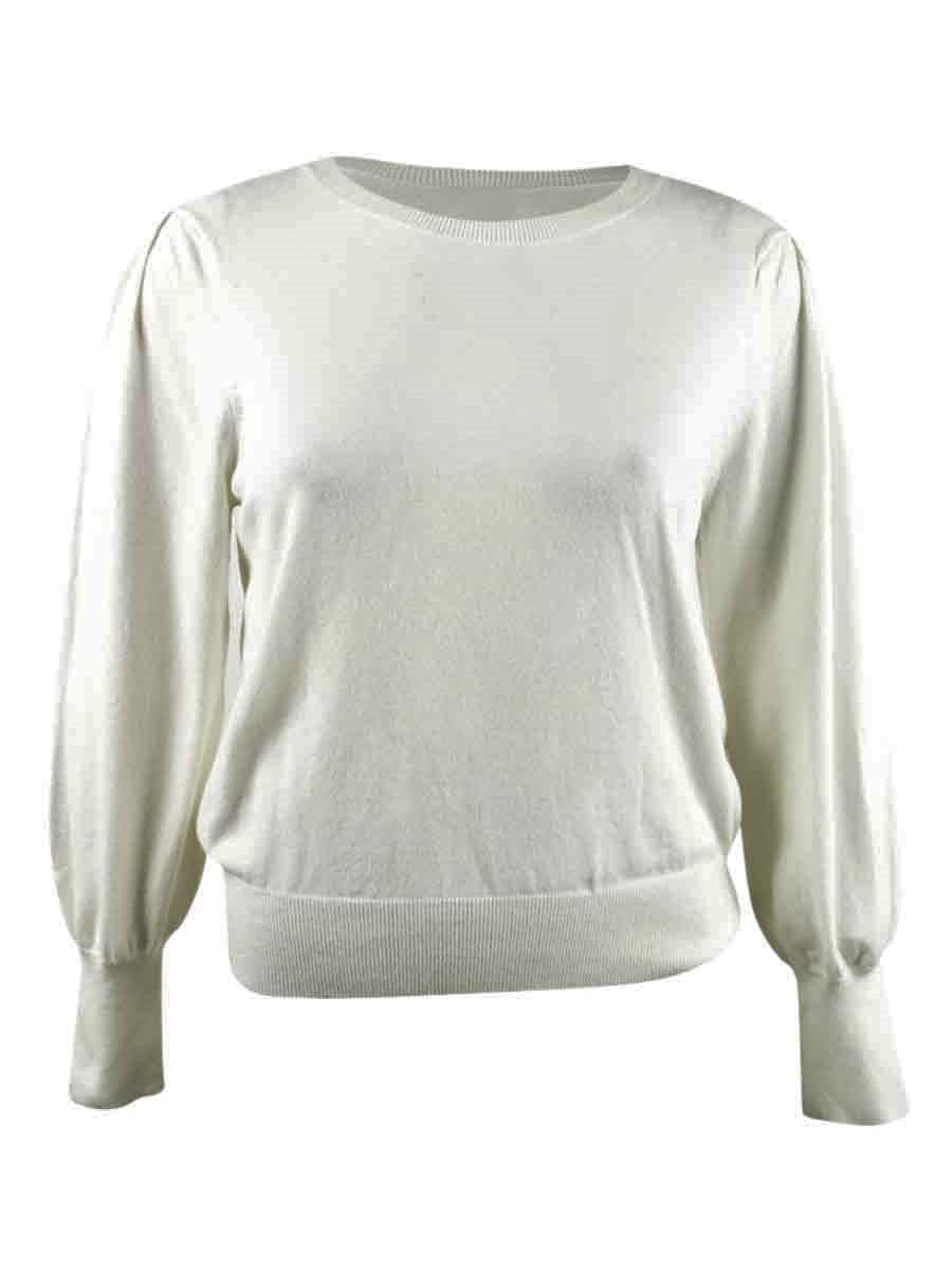 Style & Co.STYLE & COMPANY Womens White Solid Long Sleeve Jewel Neck Sweater Size XL