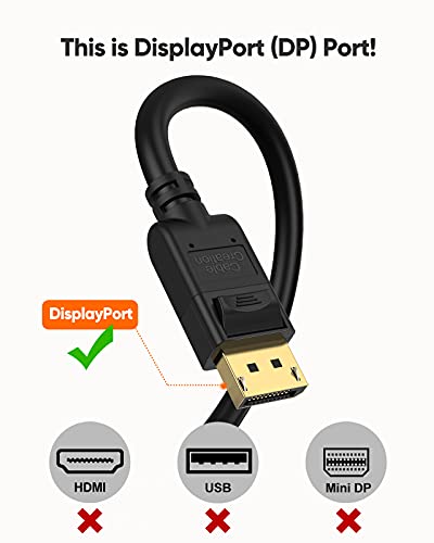 Image of CableCreation DisplayPort to DVI Cable 6FT, DVI to DP Cable, DV I to DisplayPort Adapter Male to Male, 1080P 60Hz Full HD Gold-Plated DVI to DisplayPort Cable 6Feet