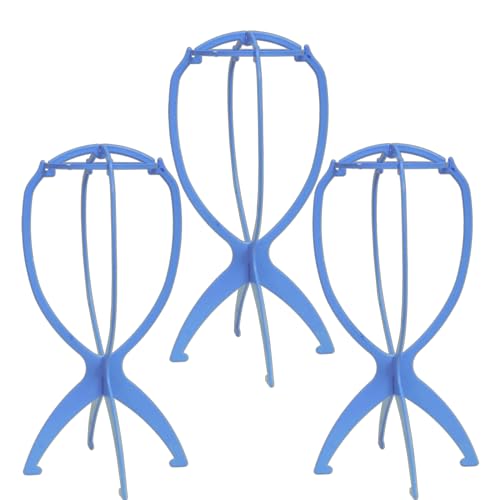 ZeriTlolen 3 Pack Wig Stands for Long Short Hair Portable Collapsible Dryer Travel Extensions Stands