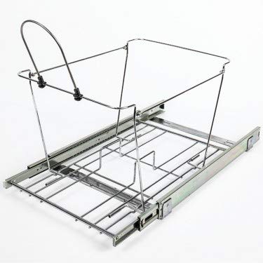 Miniatura 2 de Sistema de contenedores de residuos de doble extracción de 50 cuartos con deslizadores de rodamientos de bolas de extensión completa (cromo pulido)