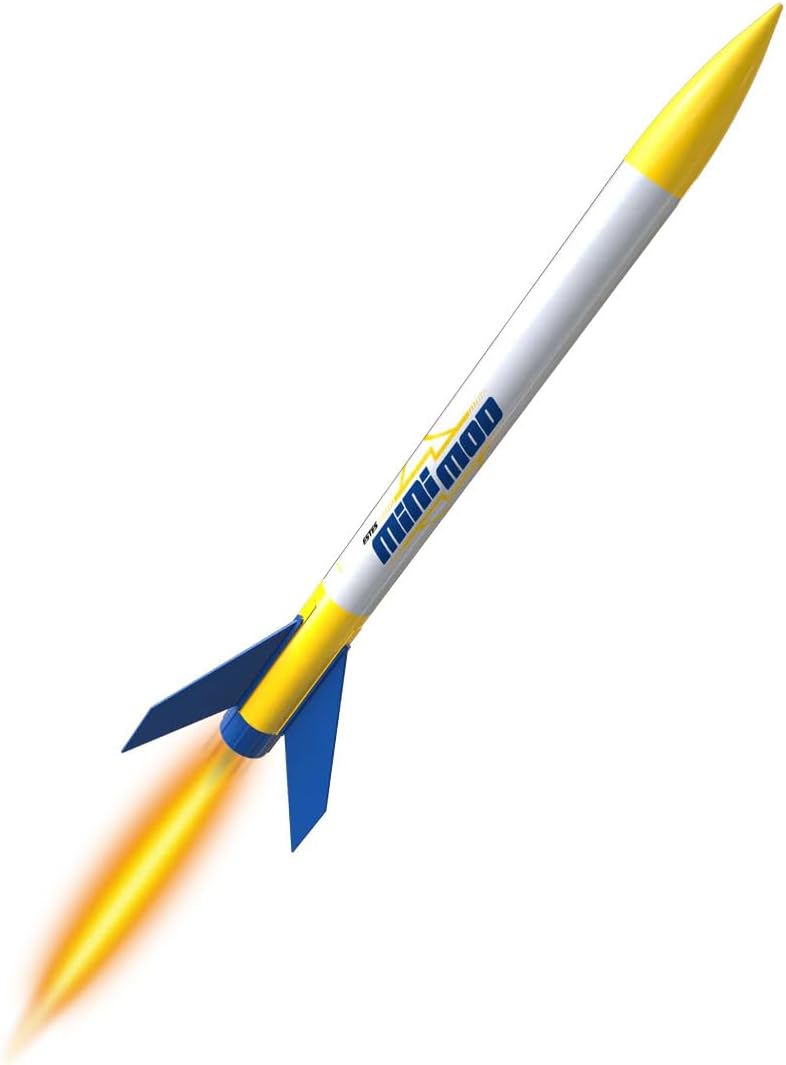 EX ELECTRONIX EXPRESS Mini Mod 13mm STEM Model Rocket Starter Set, Launch Pad, Electron Beam Controller, 9-13 Inch Length, 0.7oz, Streamer Recovery