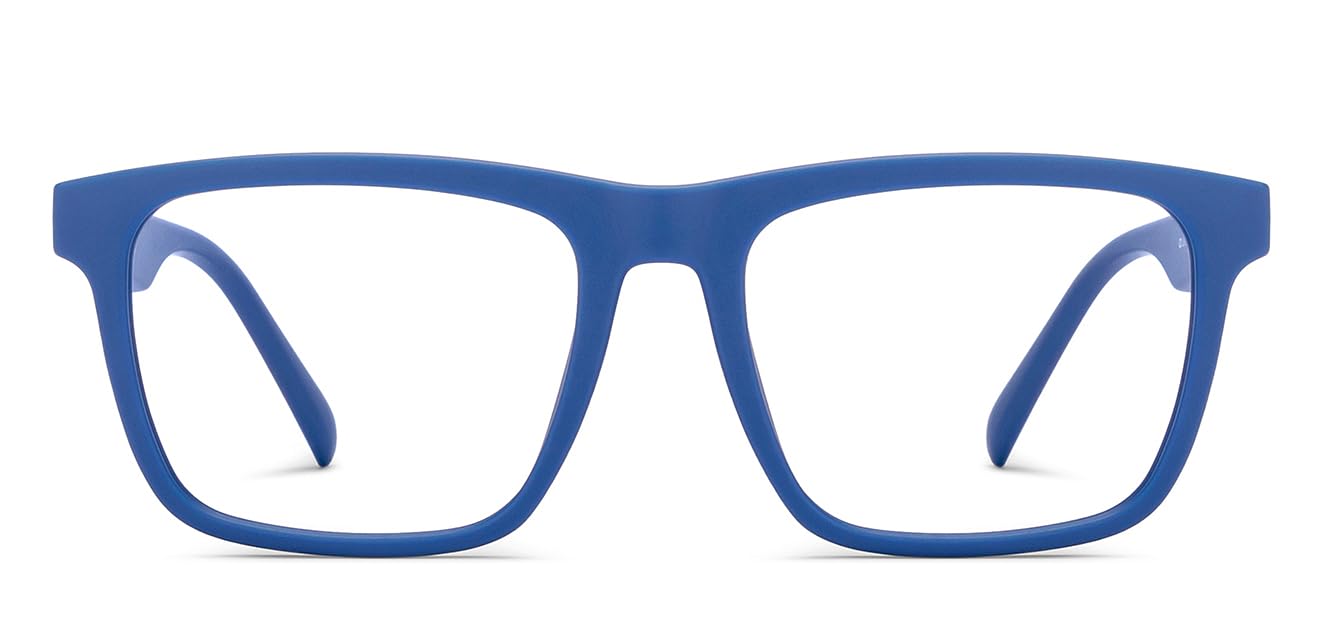 LENSKART BLU | Zero Power Blue Cut Computer Glasses | Anti Glare, Lightweight & Blocks Harmful Rays | UV Protection Specs | Full Rim Square | For Men & Women | Medium | LB E16218
