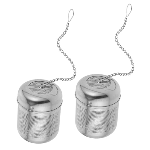 TOPPERFUN 2Pcs Stainless Steel Tea Strainer Portable Soup Seasoning Filter Tea Ball Infuser for Loose Leaf Tea and Spices for Cooking and Outdoor Use