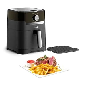 Tefal Easy Fry & Grill Classic Heißluftfritteuse, 2-in-1 Technologie (Air Fryer und Grill) XL, 4,2 Liter für 6 Portionen, 1550 Watt, energiesparend, ohne Öl, gesunde Fritteuse, schwarz, EY5018