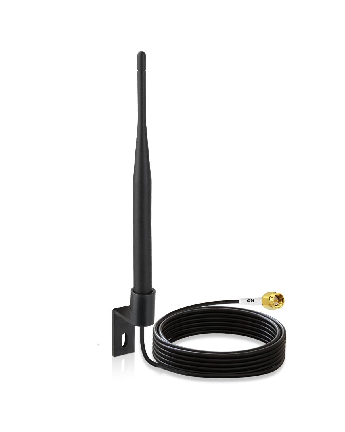 Superbat Antenna Esterna 4G LTE Maschio SMA 5dBi 698-2700MHz Cavo RG174 3m 50Ω Impermeabile Omnidirezionale e Supporto di Montaggio per Router, Gateway, Modem e Telecamere di Sorveglianza Cellulari