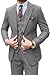 Retro Mens Tweed Herringbone Suits 3 Piece Men's Herringbone Tweed Jacket Wool Tuxedos Wedding Grooms Blazer Vest Pants Light Gray 3XL