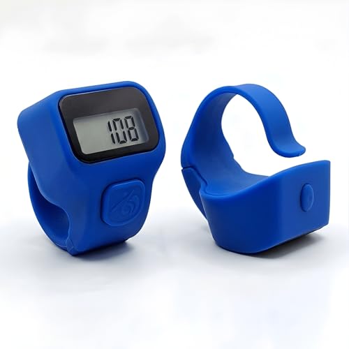 Image of Digital Ring Counter, LCD Display, Finger Tally Clicker for Meditation and Prayer, Ring Style (Pack of 1) (Blue)