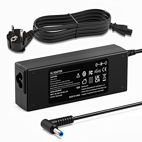 90W Cargador Portatil Compatible con HP 240 250 255 G3 G4 G5 G6 G7 ProBook 430 440 450 G3 G4 G5 G6 G7 EliteBook 820 830 840 850 Pavilion 11 13 15 Stream Alimentacion Adaptador 4.5 X 3.0mm 19,5V 4,62A