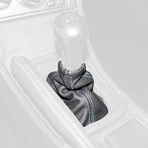 RedlineGoods Shift Boot Compatible with Toyota Celica 1994-99. Tailor Made - not Universal. Genuine top-Grade Italian Black Leather with Blue Thread