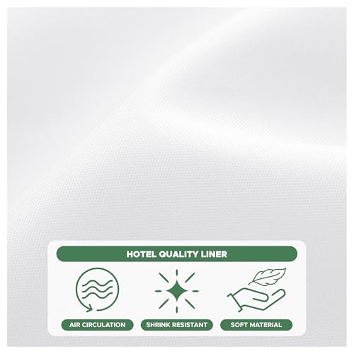 Biscaynebay Hotel Quality Fabric Shower Curtain Liners 72" X 72", White Water Resistant Bathroom Curtains Rust Resistant Grommets Weighted Bottom Hem Machine Washable by Biscaynebay - Image 6