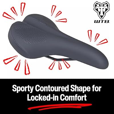 WTB Comfort Bike Seat (Saddle) - Extra Wide - Plush Thick Padding - Contoured Shape (Steel Rail)