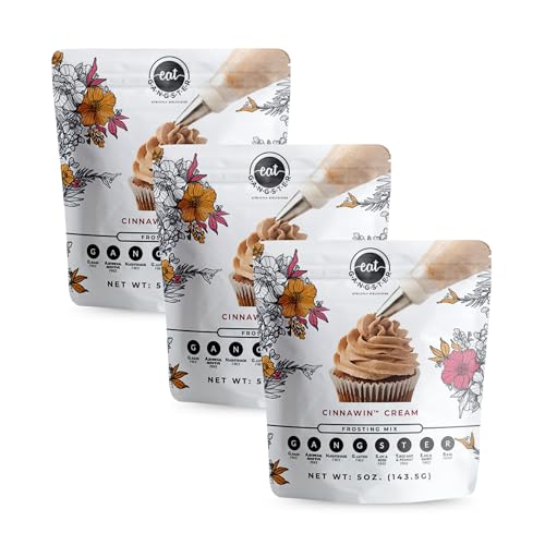 eat G.A.N.G.S.T.E.R. Cinnawin Cream Frosting Mix 3-Pack, Allergy-Friendly, Grain-Free, No