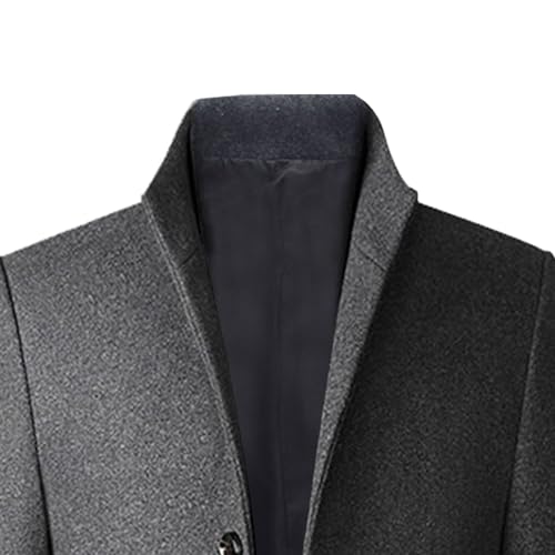 Maiyifu-GJ Men's Warm Winter Trench Coat Long Wool Blend Overcoat Business Slim Fit Single Breasted Pea Coats3