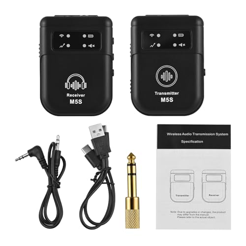 Sistema inalámbrico IEM con señal estable, transmisor y receptor recargables para estudio, banda, ensayo y presentaciones en vivo (Set transmisor receptor) miniatura 1