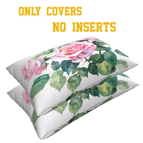 Housses de coussin fleurs 50x80 cm rectangulaire décoratif