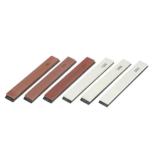 Decdeal 6 pçs/set Faca Afiação Afiador de facas de Pedra com Base Whetstone Set Mó para Facas 6