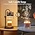 DMBOSS Candle Warmer Lamp with Timer Dimmer Adjustable Height with 2 Bulbs Crystal Candle Lamp Elegant Home Decor for Mother's Day Gift Wax Melt Warmers for Women Birthday Gift (Black Gold Brushed)