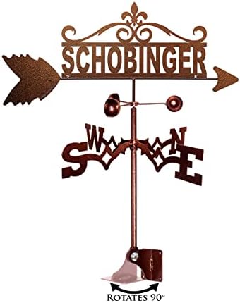 SWEN Products Personalized Family Name Weathervane (Adjustable Mount Included)