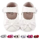 Morbido Infant Baby Girls Mary Jane Flats Soft Sole Non-Slip Bow Knot Princess Wedding Dress Shoes Toddler Crib Shoes