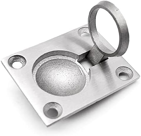 Miniatura 3 de YAKAMOZ Paquete de 2 manijas de acero inoxidable con anillo empotrado para muebles, manijas de elevación empotradas ocultas, tiradores de anillo de