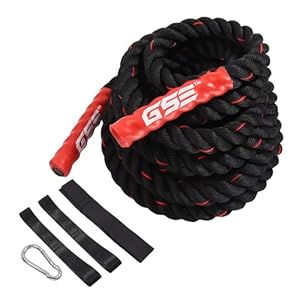 GSE Games & Sports Expert Gym Battle Rope, Heavy-Duty Workout Ropes for Indoor & Outdoor Workout, Exercise Rope for Strength Training – 30,40,50 Feet Lengths Available