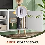 WLIVE TV Stand for 55 Inch TVs, Entertainment Center with Storage Cabinet, Mid-Century TV Stands for Living Room and Bedroom, 50" TV Console, White - Image 4