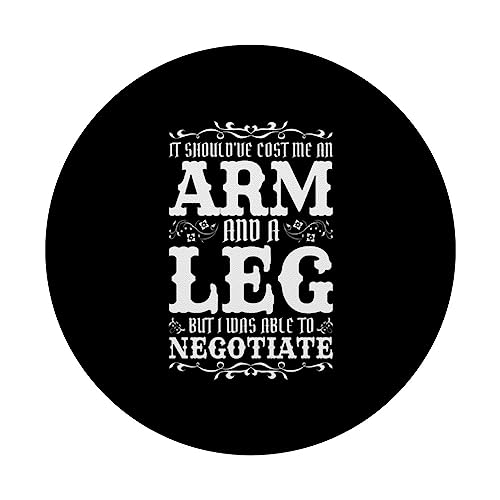 It Cost Me An Arm And A Leg Amputee PopSockets Swappable PopGrip, Black - Image 3