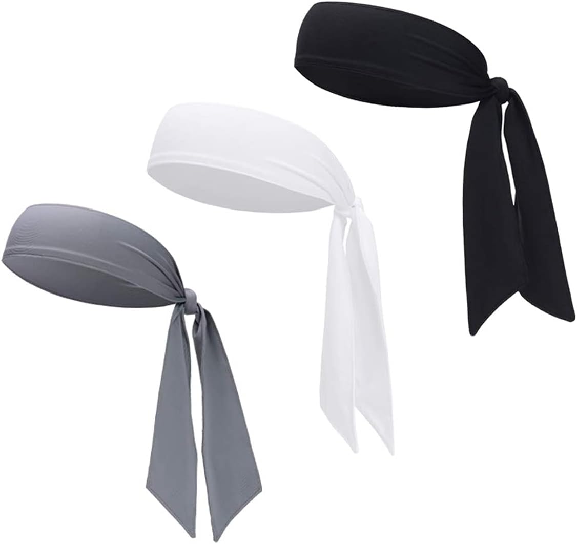 Sports Headband - Head Tie Tennis Tie Headbands - Sweatbands Headbands Wristbands Head Wrap - Ideal for Working Out, Tennis, Basketball, Softball, Running & Workout